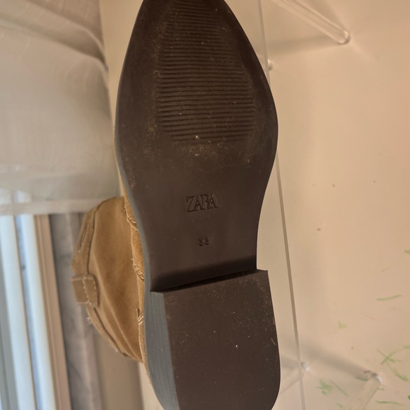 Zara Brown Suede Western Boots - Picture 6 of 7